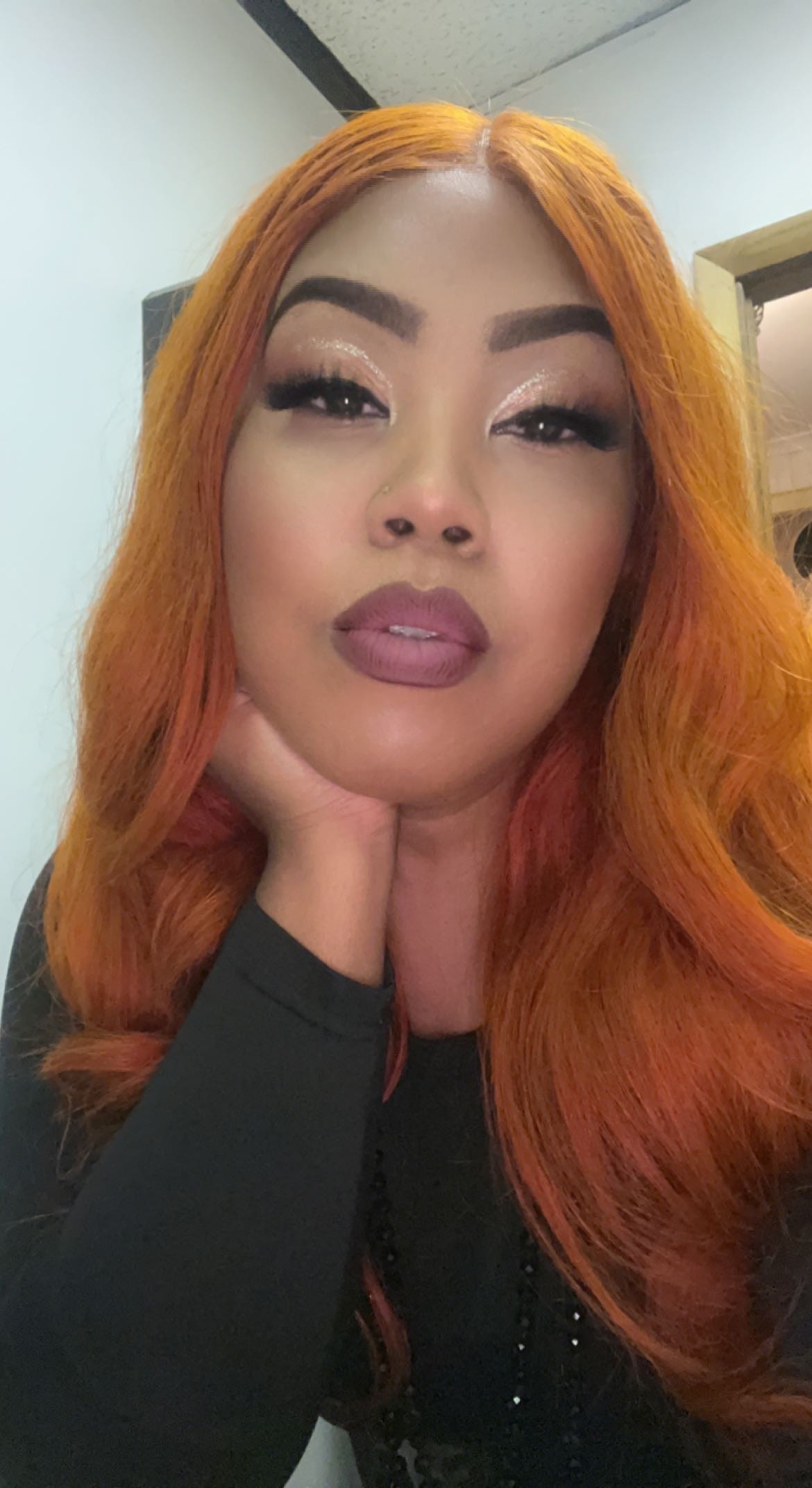 Confident woman with full glam